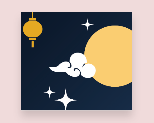 Mid-autumn festival email annoucement header design demo.